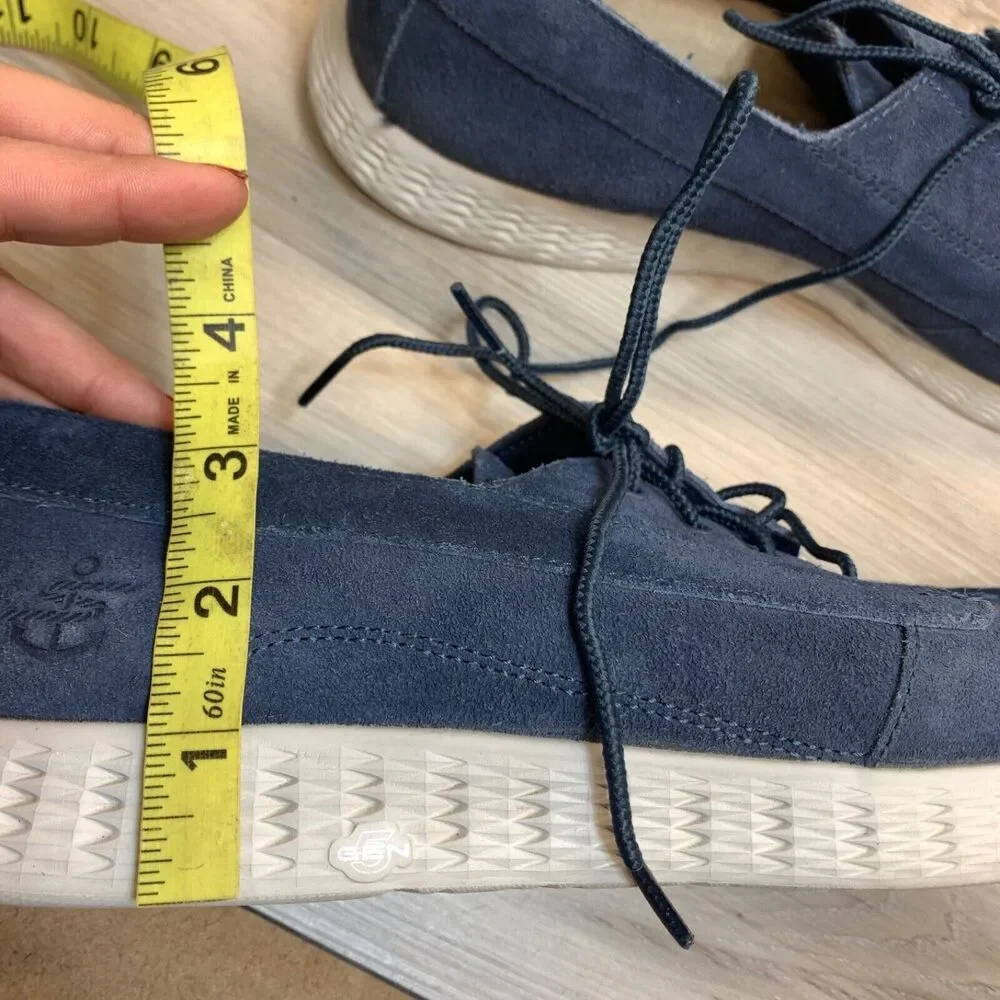 Skechers On The Go Glide Size 12 Mens Boat Shoes Blue Gray Suede Comfort Casual - Picture 10 of 11